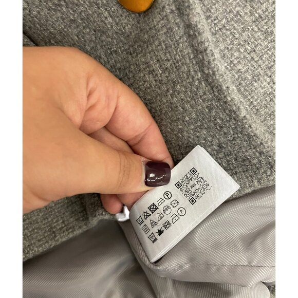 Zara Womens Jacket Blazer S Small Gray Round Neck Gold Button 3046/020 NWT - Picture 16 of 16